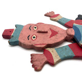 Fabulous Old Folk Art Large Jumping Jack Circus Clown