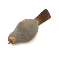 Sweet Little Carved Wooden Bird with Blue-Gray Paint (No Legs)