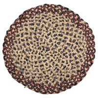 Antique Round Braided Silk Tabletop Mat - Two of Two