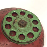 Red and Green Tin and Wood Vintage Toy Candlestick Telephone
