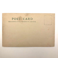 Sunrise over Mountains, Castle on Cliff, Antique Hand-drawn Postcard
