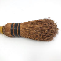 Straw Whisk Brush with Yellow Painted Wood Handle