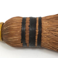 Straw Whisk Brush with Yellow Painted Wood Handle