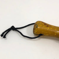 Straw Whisk Brush with Yellow Painted Wood Handle