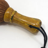 Straw Whisk Brush with Yellow Painted Wood Handle