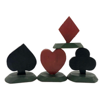 Vintage Wooden Playing Card or Place Card Holders, or Trumps Markers