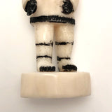 Native Alaskan Eskimo Carved Walrus Ivory Figure in Parka