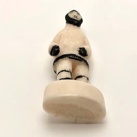 Native Alaskan Eskimo Carved Walrus Ivory Figure in Parka