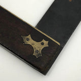 Lovely Old Brass and Wood Carpenter's Square