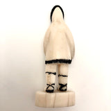 Native Alaskan Eskimo Carved Walrus Ivory Figure in Parka