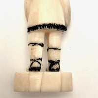 Native Alaskan Eskimo Carved Walrus Ivory Figure in Parka