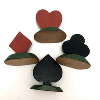 Vintage Wooden Playing Card or Place Card Holders, or Trumps Markers