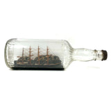 1920s Folk Art Ship in a Bottle Whimsy with Village, Signed B. Nielson