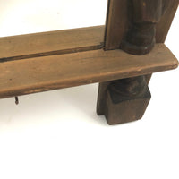 Lovely Old Carved Pine Wall Mounting Parlor or Shaving Mirror