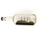 1920s Folk Art Ship in a Bottle Whimsy with Village, Signed B. Nielson