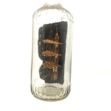 1920s Folk Art Ship in a Bottle Whimsy with Village, Signed B. Nielson