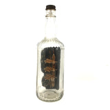 1920s Folk Art Ship in a Bottle Whimsy with Village, Signed B. Nielson