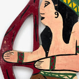 Folk Art American Indian Chief Wooden Cutout