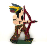 Folk Art American Indian Chief Wooden Cutout
