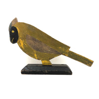 Old Wall Hanging Folk Art Painted Yellow Bird Cutout