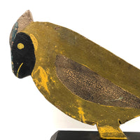 Old Wall Hanging Folk Art Painted Yellow Bird Cutout
