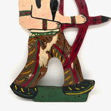 Folk Art American Indian Chief Wooden Cutout