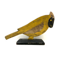 Old Wall Hanging Folk Art Painted Yellow Bird Cutout
