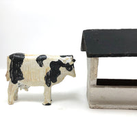 Old Carved German Ezrgebirge Holstein Cow