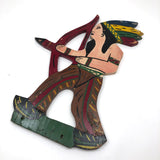 Folk Art American Indian Chief Wooden Cutout