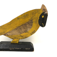 Old Wall Hanging Folk Art Painted Yellow Bird Cutout