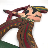 Folk Art American Indian Chief Wooden Cutout