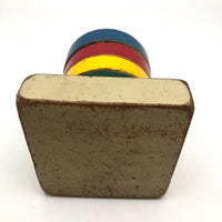 Primary Colors Old Wooden Stacking Rings Toy