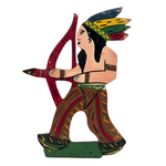 Folk Art American Indian Chief Wooden Cutout