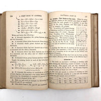 A First Book in Algebra, 1924, with Cross Drawing on Cloth Cover