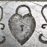Trench Art Matchbox Cover with Heart-Shaped Lock, Corn, Wheat, Sun, Moon, etc!