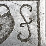 Trench Art Matchbox Cover with Heart-Shaped Lock, Corn, Wheat, Sun, Moon, etc!