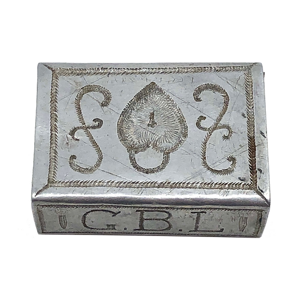 Trench Art Matchbox Cover with Heart-Shaped Lock, Corn, Wheat, Sun, Moon, etc!