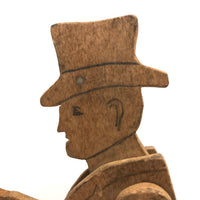 Expressive Articulated Folk Art Gentleman with Top Hat (on Newer Stand)