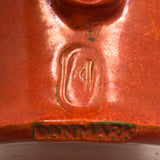 Mid-Century Orange Glazed Signe Northroup Danish Studio Pottery Pitcher