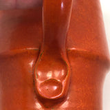 Mid-Century Orange Glazed Signe Northroup Danish Studio Pottery Pitcher