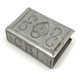 Trench Art Matchbox Cover with Heart-Shaped Lock, Corn, Wheat, Sun, Moon, etc!