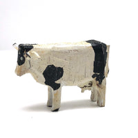 Old Carved German Ezrgebirge Holstein Cow