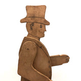 Expressive Articulated Folk Art Gentleman with Top Hat (on Newer Stand)