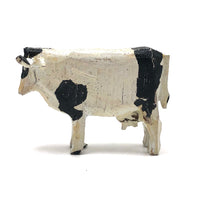 Old Carved German Ezrgebirge Holstein Cow