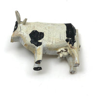 Old Carved German Ezrgebirge Holstein Cow