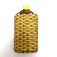 Yellow Plastic and Wicker Woven Vintage Flask