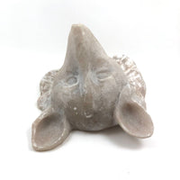 Large Folk Art Carved Marble Fox Head