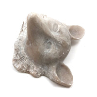 Large Folk Art Carved Marble Fox Head