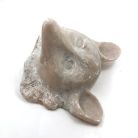 Large Folk Art Carved Marble Fox Head