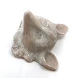 Large Folk Art Carved Marble Fox Head